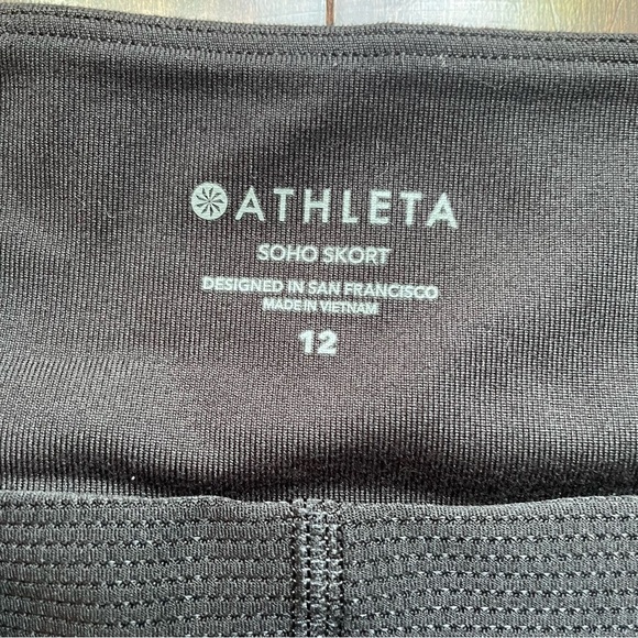 Athleta SOHO Skort Black Women’s Size 12 Stretch Zip Pockets - Picture 5 of 6